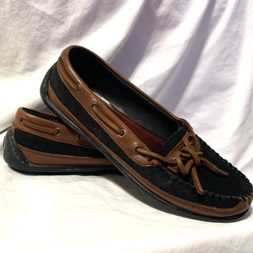 G. H. Bass Co. Outdoor Penny Loafer Flat Shoes BlacK Suede ￼Slip On Sz 8M